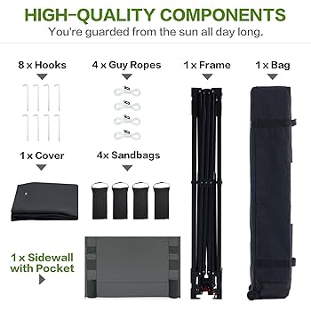 Amazon.com : Tunbne 10'x10' Pop Up Canopy Tent with 1